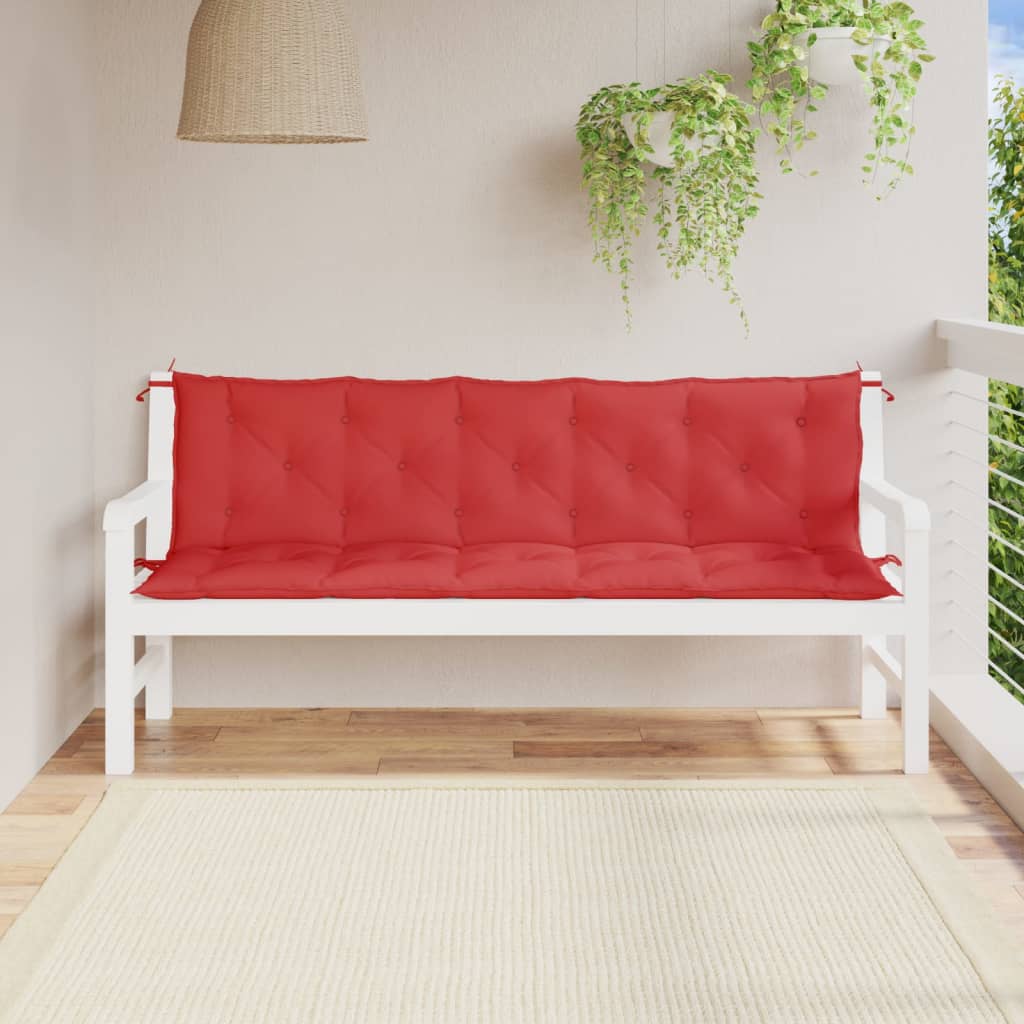 VidaXL Gartenbankkissen, 2 Stück, 180 x 50 x 7 cm, Oxford-Gewebe, Rot