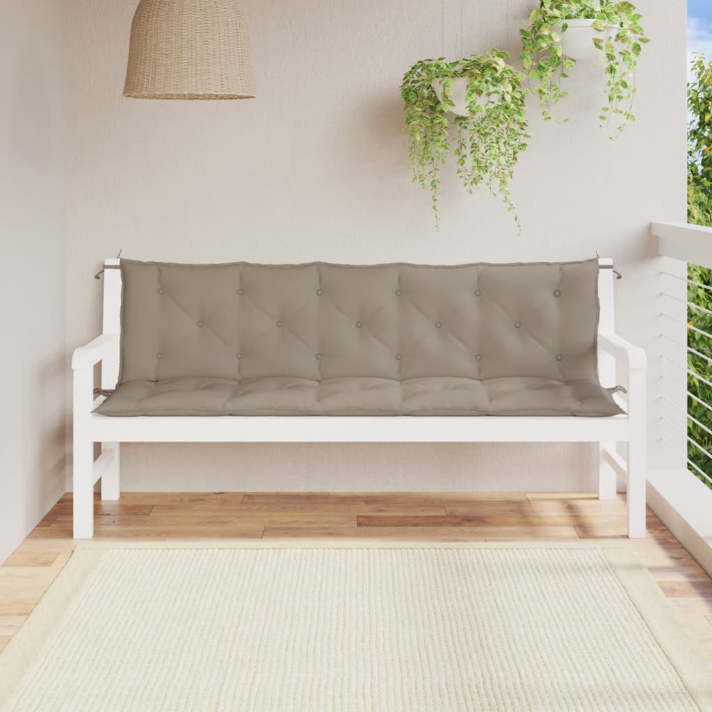 VidaXL Gartenbankkissen, 2 Stück, 180 x 50 x 7 cm, Oxford-Gewebe, Taupe