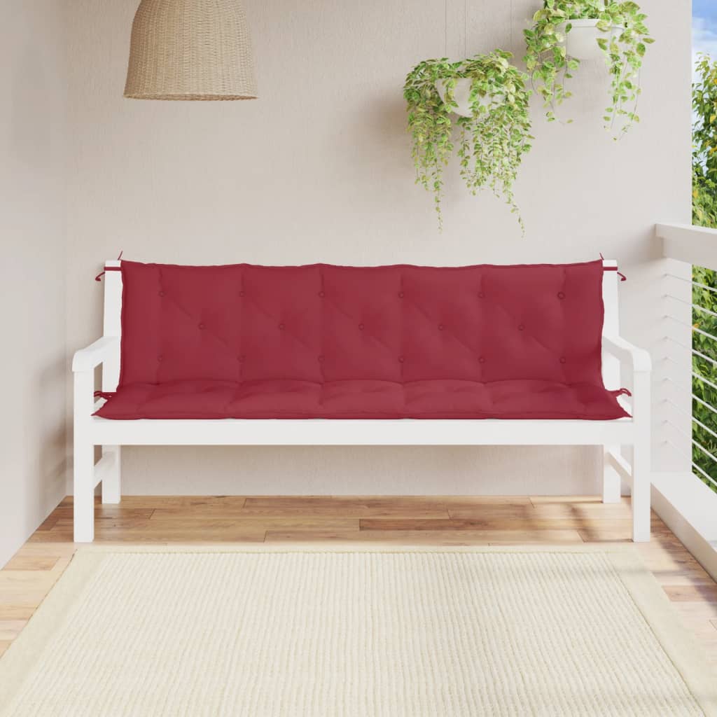VidaXL Gartenbankkissen, 2 Stück, 180 x 50 x 7 cm, Oxford-Gewebe, Weinrot