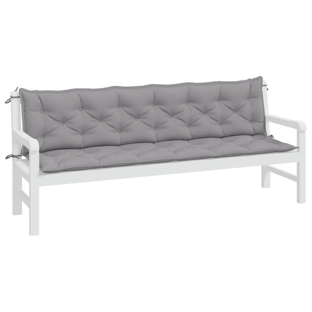 VidaXL Gartenbank Kissen 2 ST 200x50x7 cm Oxford-Stoff grau