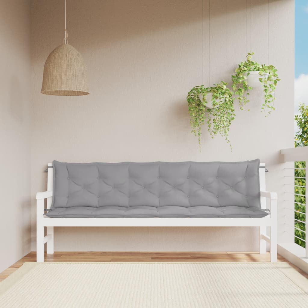 VidaXL Gartenbank Kissen 2 ST 200x50x7 cm Oxford-Stoff grau