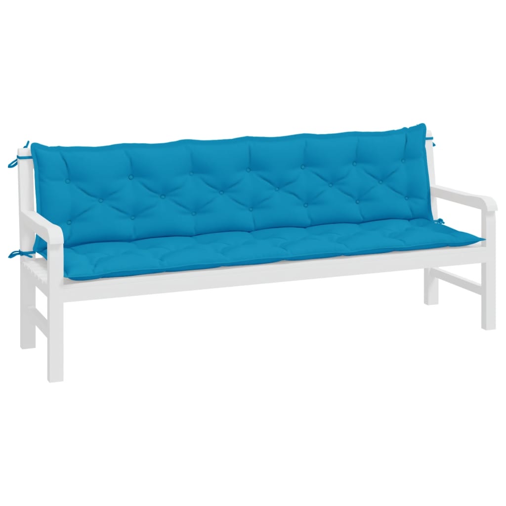 VidaXL Gartenbank Kissen 2 ST 200x50x7 cm Oxford Stoff hellblau