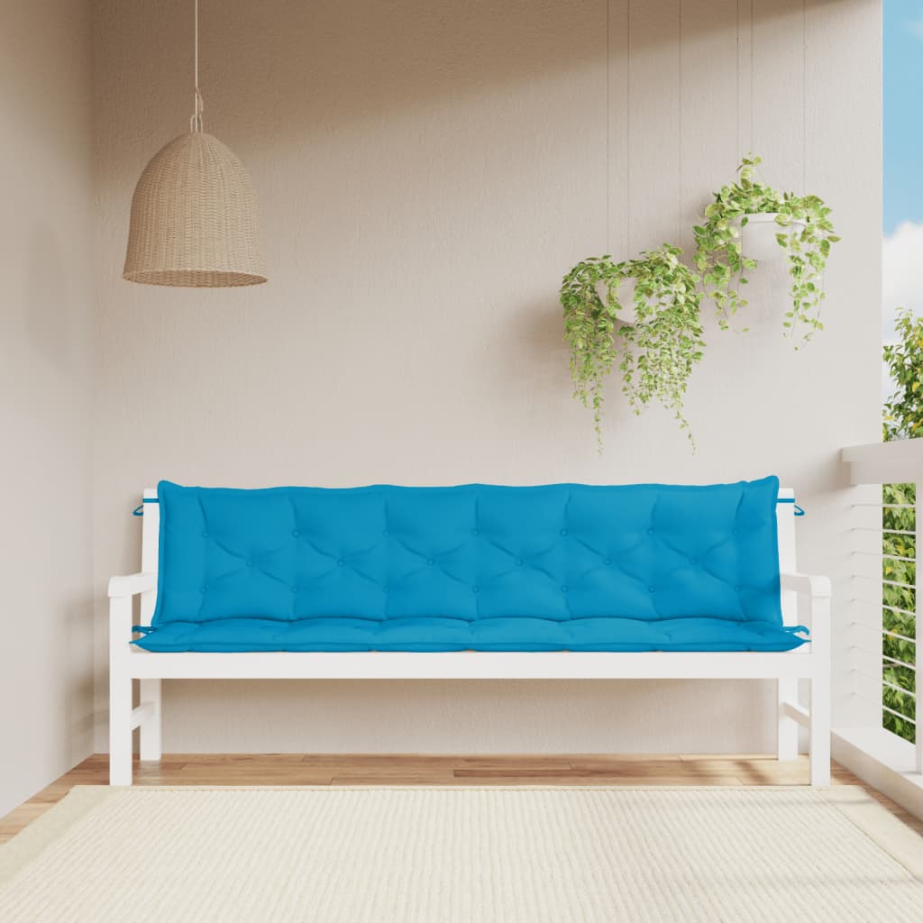 VidaXL Gartenbank Kissen 2 ST 200x50x7 cm Oxford Stoff hellblau