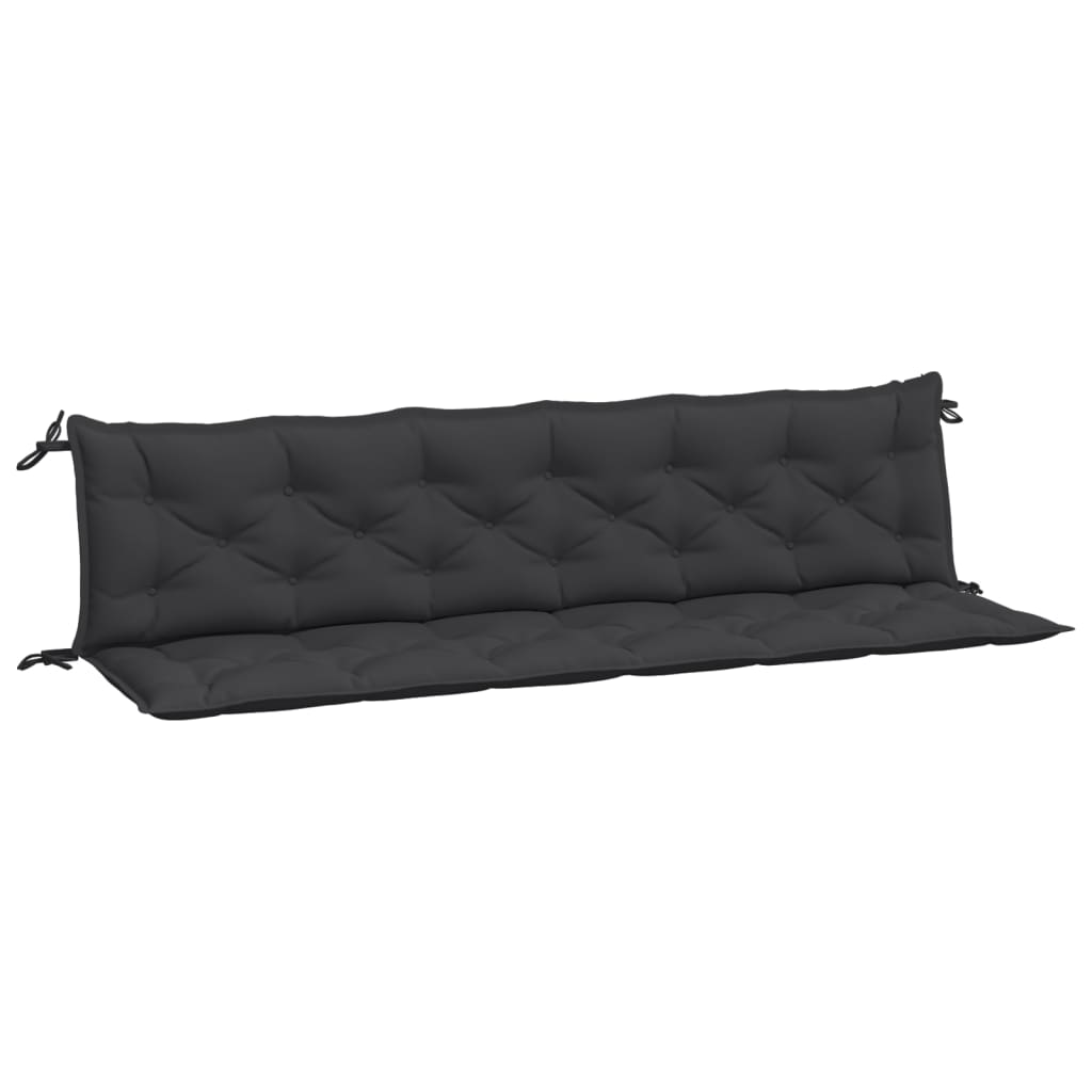 VidaXL Gartenbank Kissen 2 ST 200x50x7 cm Oxford Stoff schwarz