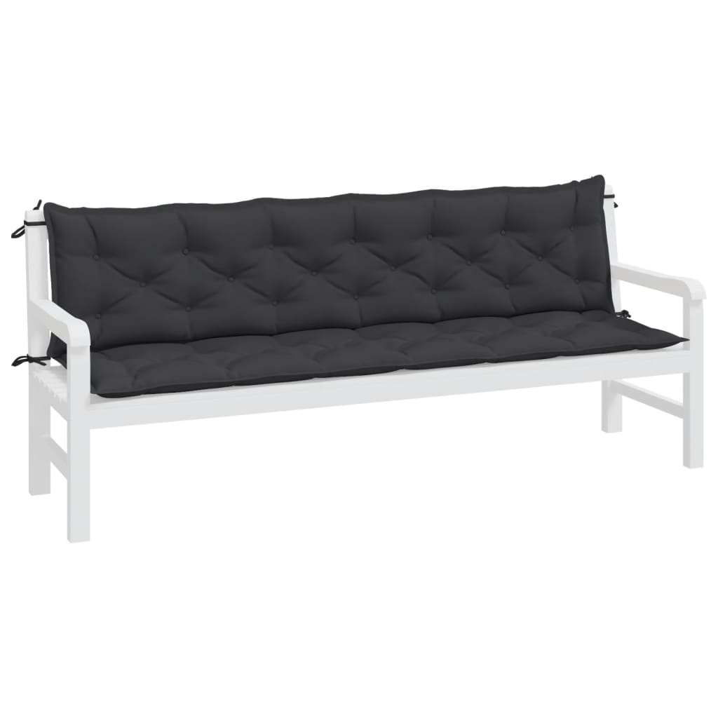 VidaXL Gartenbank Kissen 2 ST 200x50x7 cm Oxford Stoff schwarz