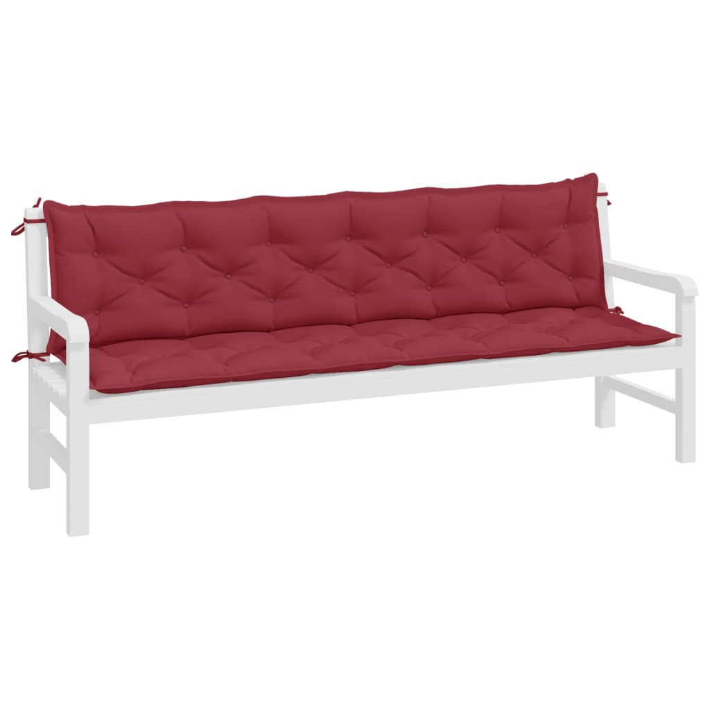 VidaXL Gartenbank Kissen 2 ST 200x50x7 cm Oxford Stoff Wein rot