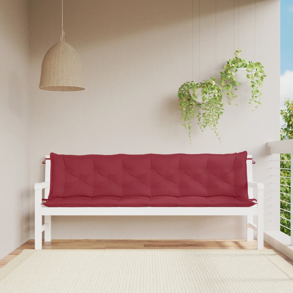 VidaXL Gartenbank Kissen 2 ST 200x50x7 cm Oxford Stoff Wein rot