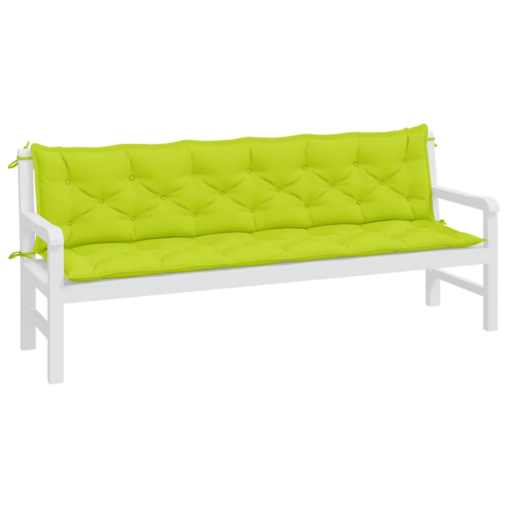 VidaXL Gartenbank Kissen 2 ST 200x50x7 cm Oxford-Stoff klar grün