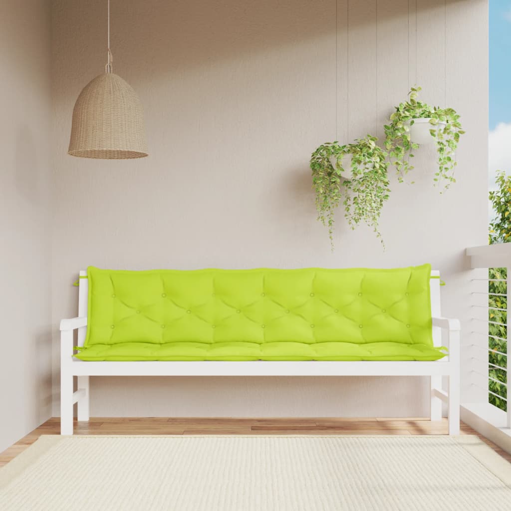 VidaXL Gartenbank Kissen 2 ST 200x50x7 cm Oxford-Stoff klar grün