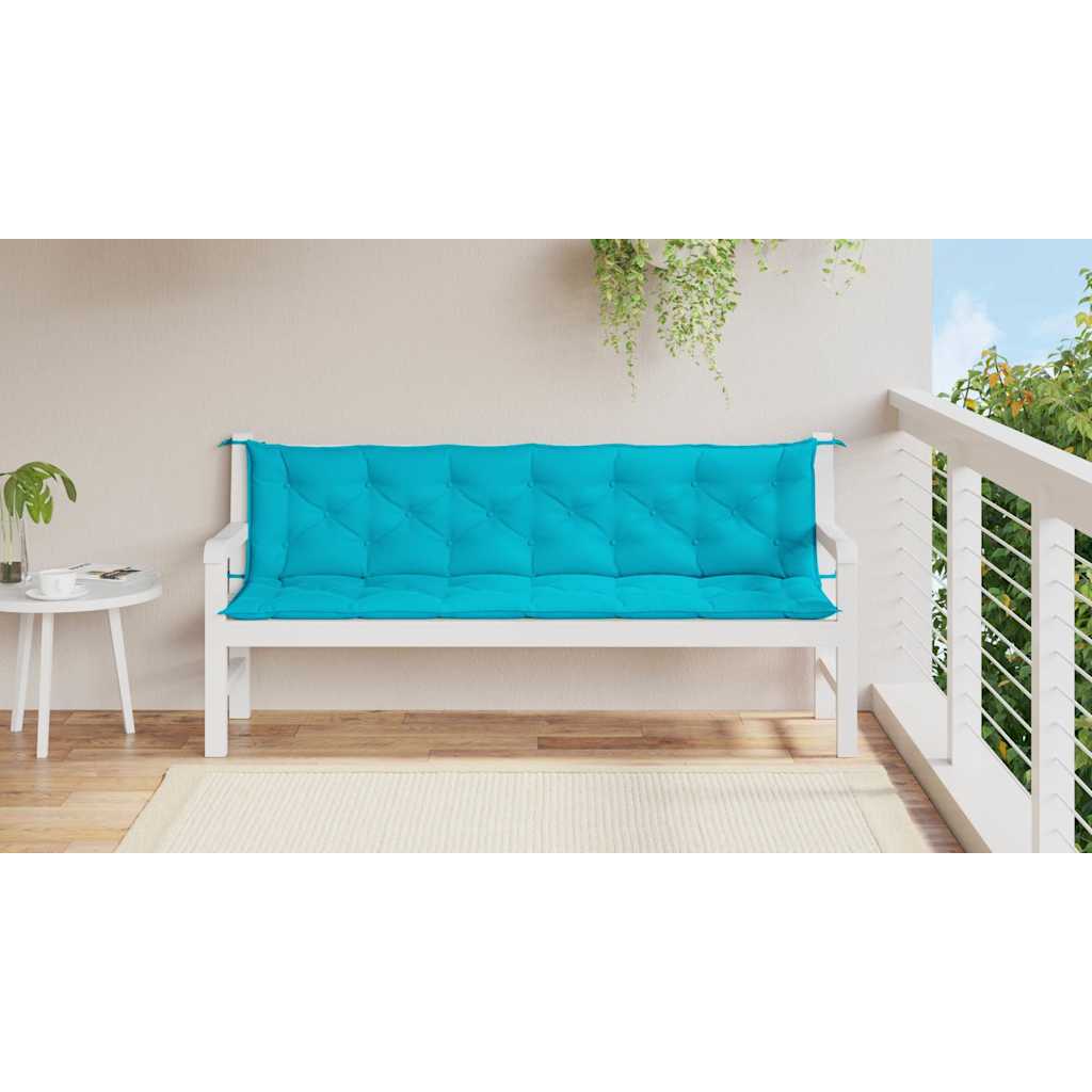VidaXL Gartenbank Kissen 2 ST 200x50x7 cm Stoff Türkis