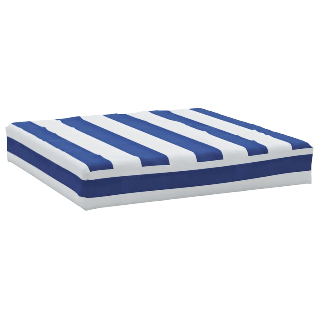VidaXL Palettenkissen, gestreift, 60 x 60 x 8 cm, Oxford-Gewebe, blau-weiß