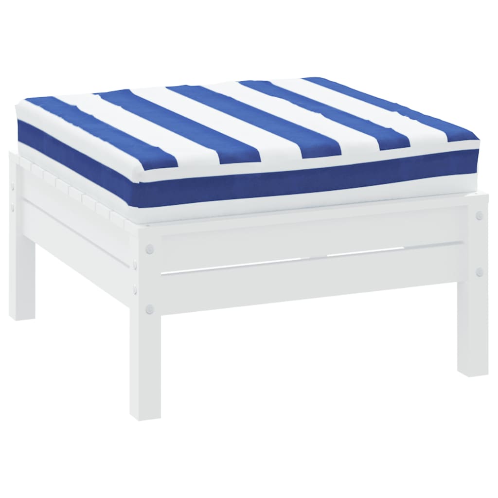 VidaXL Palettenkissen, gestreift, 60 x 60 x 8 cm, Oxford-Gewebe, blau-weiß