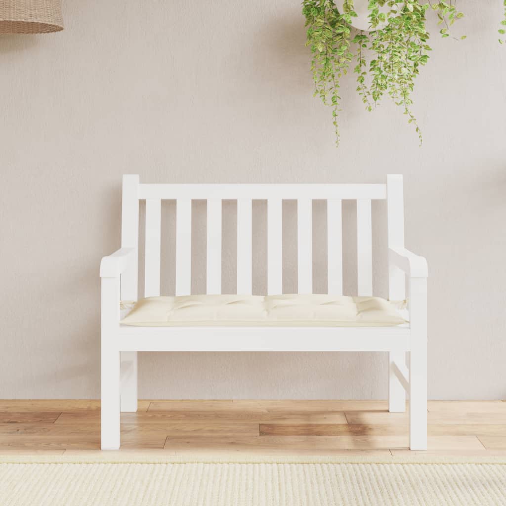 VidaXL Gartenbankkissen 110x50x7 cm Oxford-Gewebe Cremeweiß