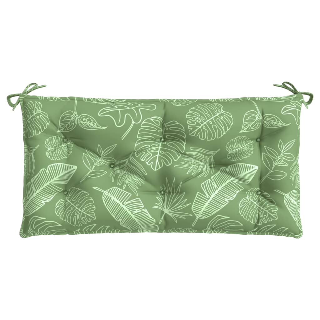 VidaXL Gartenbankkissen mit Blattmuster, 110 x 50 x 7 cm, Stoff