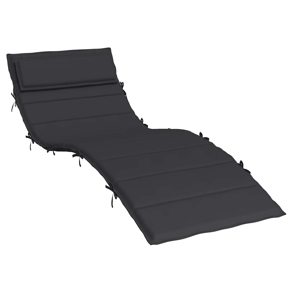 VidaXL Liegekissen 180x60x4 cm Oxford-Gewebe Schwarz