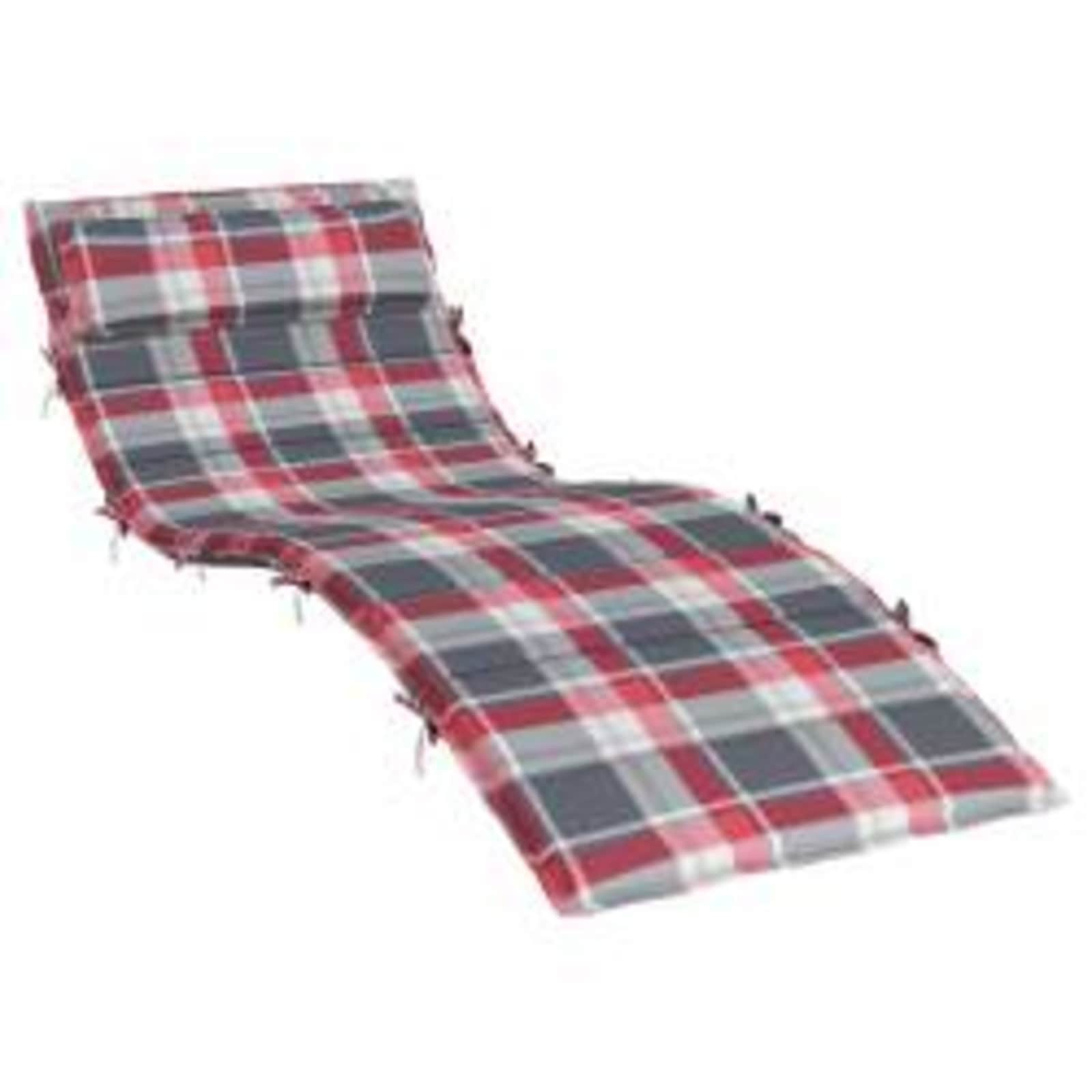 Vidaxl zon loungerkussen rood en grijs 178 x 60 x 4 cm oxford stof