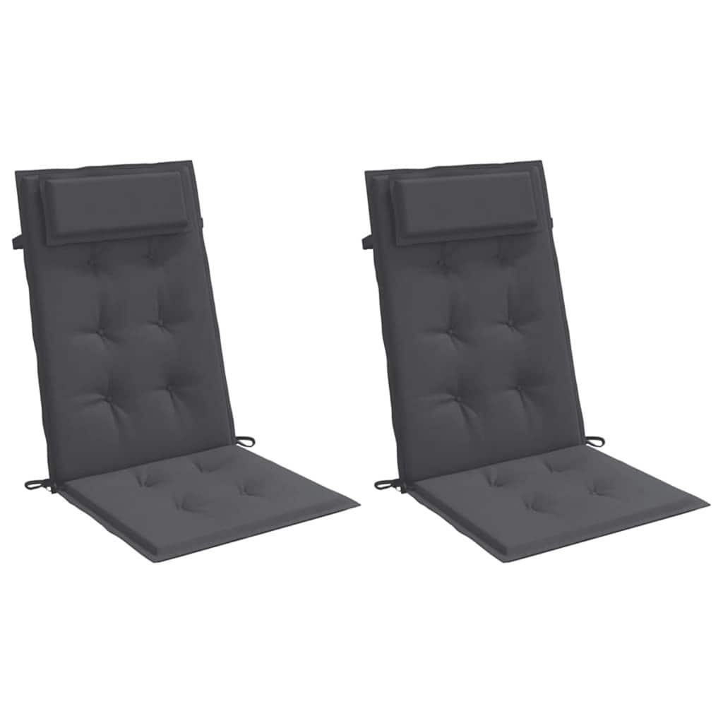 Vidaxl stoelkussens 2 st hoge rug oxford stof antracietkleurig