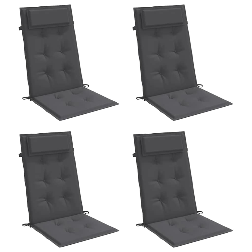 Vidaxl stoelkussens 4 st hoge rug oxford stof antracietkleurig