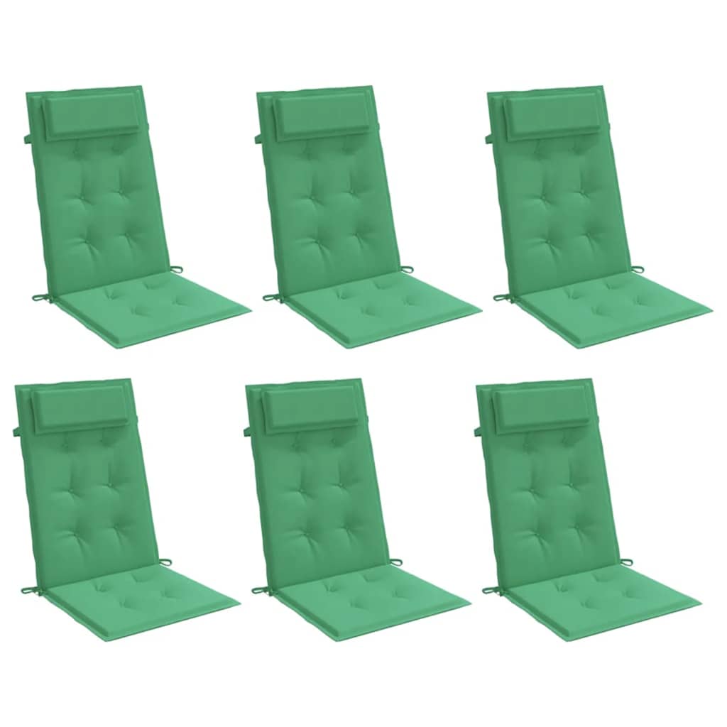 Vidaxl stoelkussens 6 st hoge rug oxford stof groen