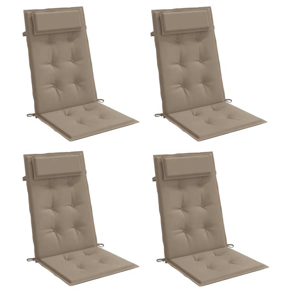 Vidaxl stoelkussens 4 st hoge rug oxford stof taupe