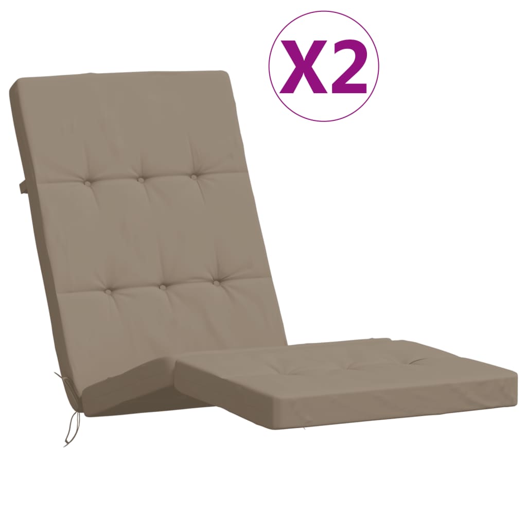 VidaXL Terrassenstuhlkissen, 2 Stück, Oxford-Gewebe, Taupe