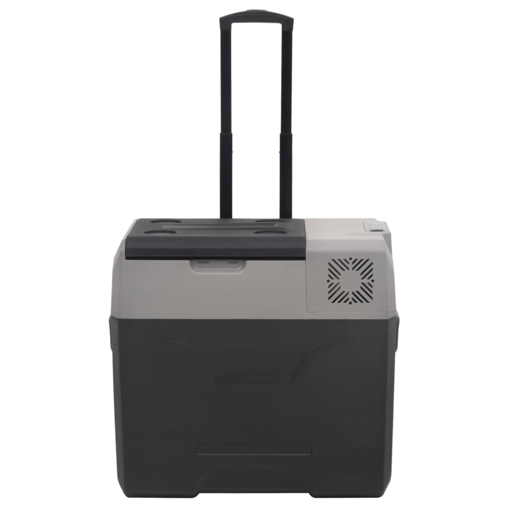 VidaXL Kühlbox mit Rollen und Griffen, 50 l, Polypropylen, schwarz und grau
