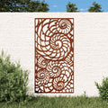 Vidaxl wanddecoratie tuin schelpenontwerp 105x55 cm cortenstaal