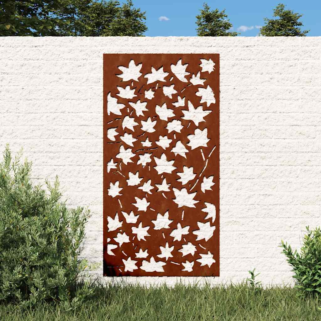 VidaXL Wanddekoration Garten Ahornblatt-Design 105x55 cm Cortenstahl