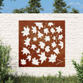 Vidaxl wanddecoratie tuin esdoornbladontwerp 55x55 cm cortenstaal