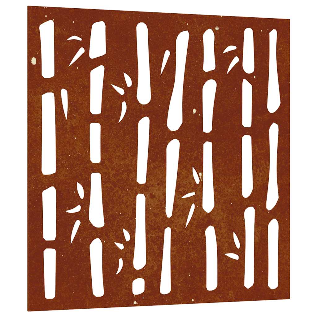 VidaXL Wanddekoration Garten Bambus Design 55x55 cm Cortenstahl