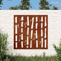 Vidaxl wanddecoratie tuin bamboe-ontwerp 55x55 cm cortenstaal