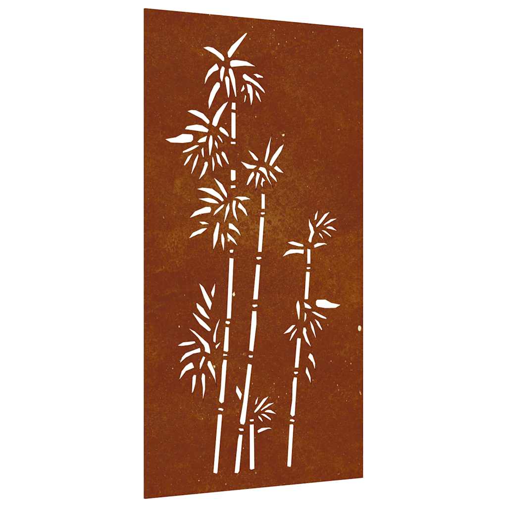 VidaXL Wanddekoration Garten Bambus Design 105x55 cm Cortenstahl