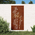 VidaXL Wanddekoration Garten Bambus Design 105x55 cm Cortenstahl
