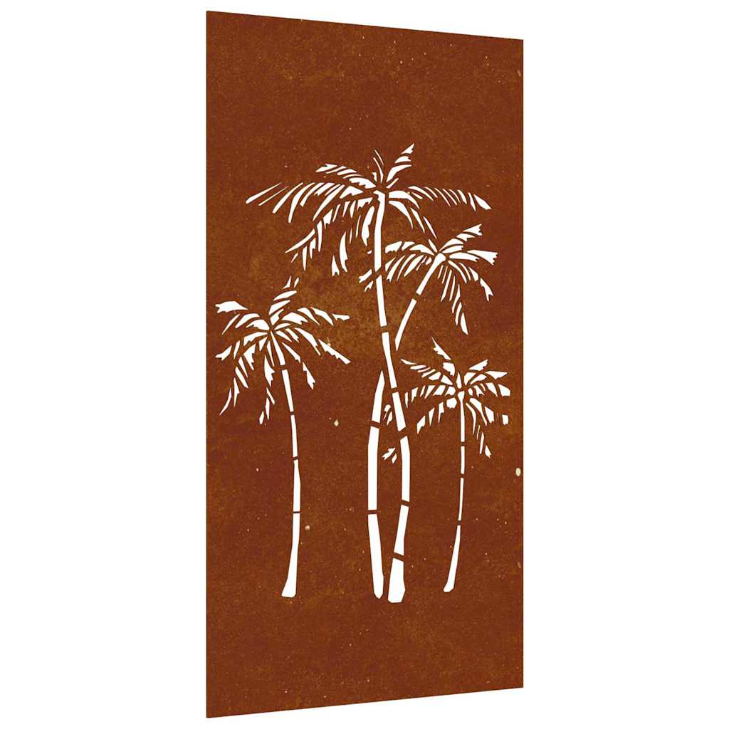 Vidaxl wanddecoratie tuin palmboomontwerp 105x55 cm cortenstaal