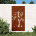 Vidaxl wanddecoratie tuin palmboomontwerp 105x55 cm cortenstaal