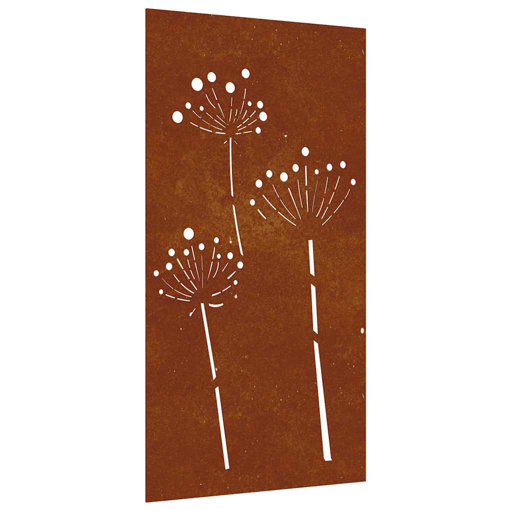 Vidaxl wanddecoratie tuin bloemenontwerp 105x55 cm cortenstaal