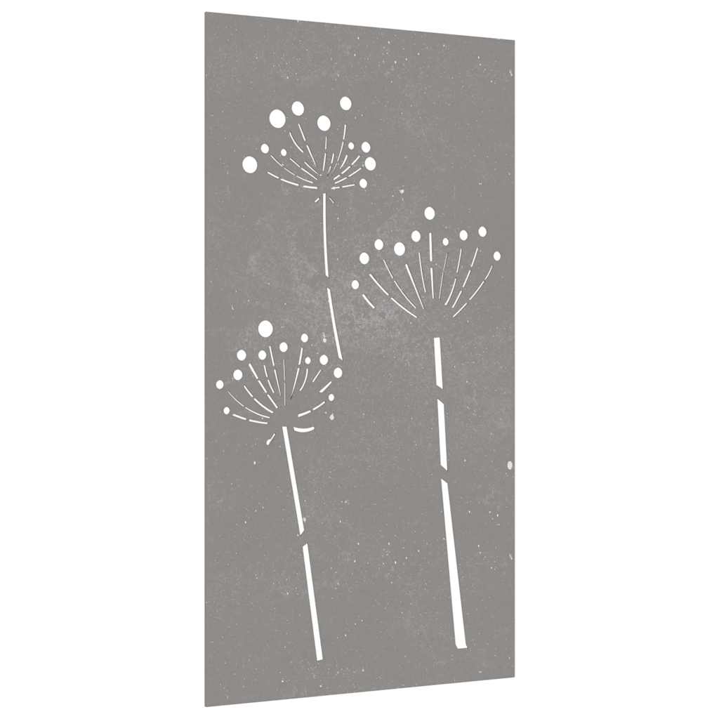 Vidaxl wanddecoratie tuin bloemenontwerp 105x55 cm cortenstaal