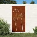 Vidaxl wanddecoratie tuin bloemenontwerp 105x55 cm cortenstaal