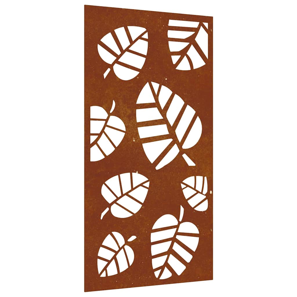 Vidaxl wanddecoratie tuin bladontwerp 105x55 cm cortenstaal