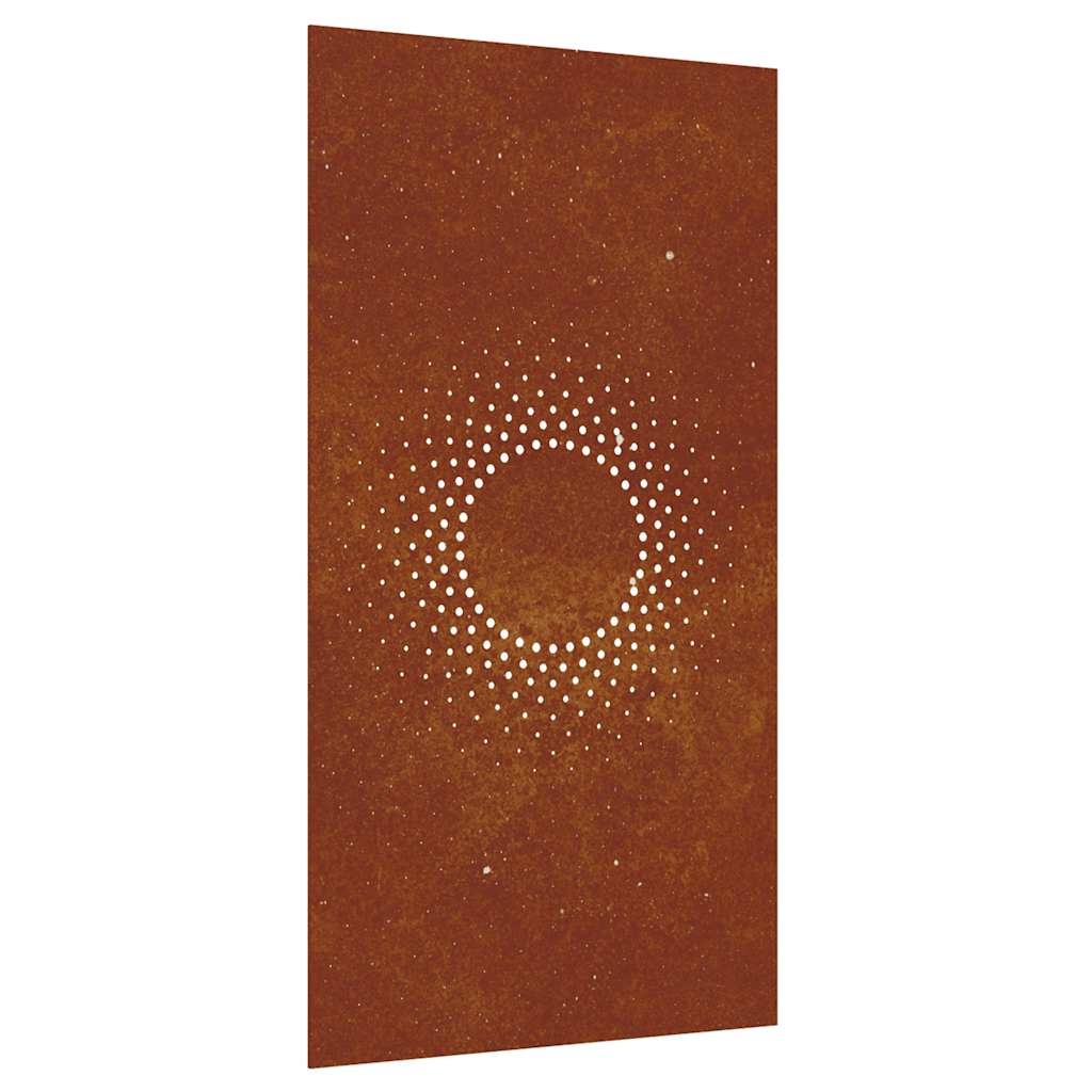 VidaXL Wanddekoration Garten Sonnendesign 105x55 cm Cortenstahl