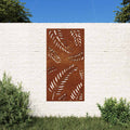 VidaXL Wanddekoration Gartenblatt-Design 105x55 cm Cortenstahl