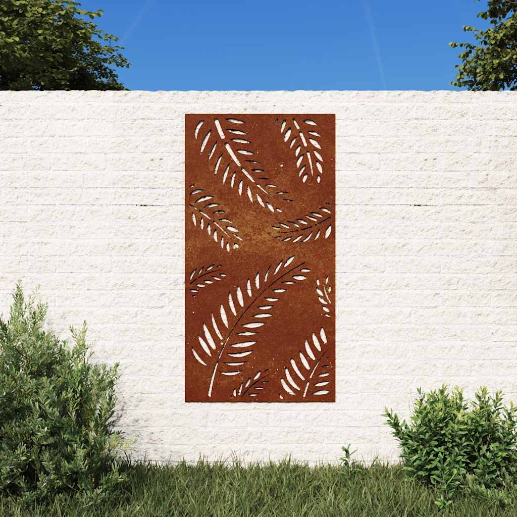VidaXL Wanddekoration Gartenblatt-Design 105x55 cm Cortenstahl