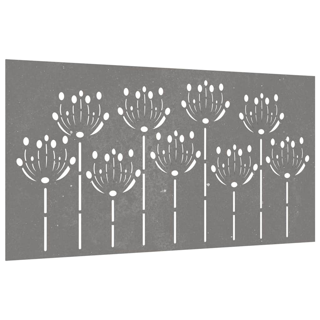 Vidaxl wanddecoratie tuin bloemenontwerp 105x55 cm cortenstaal