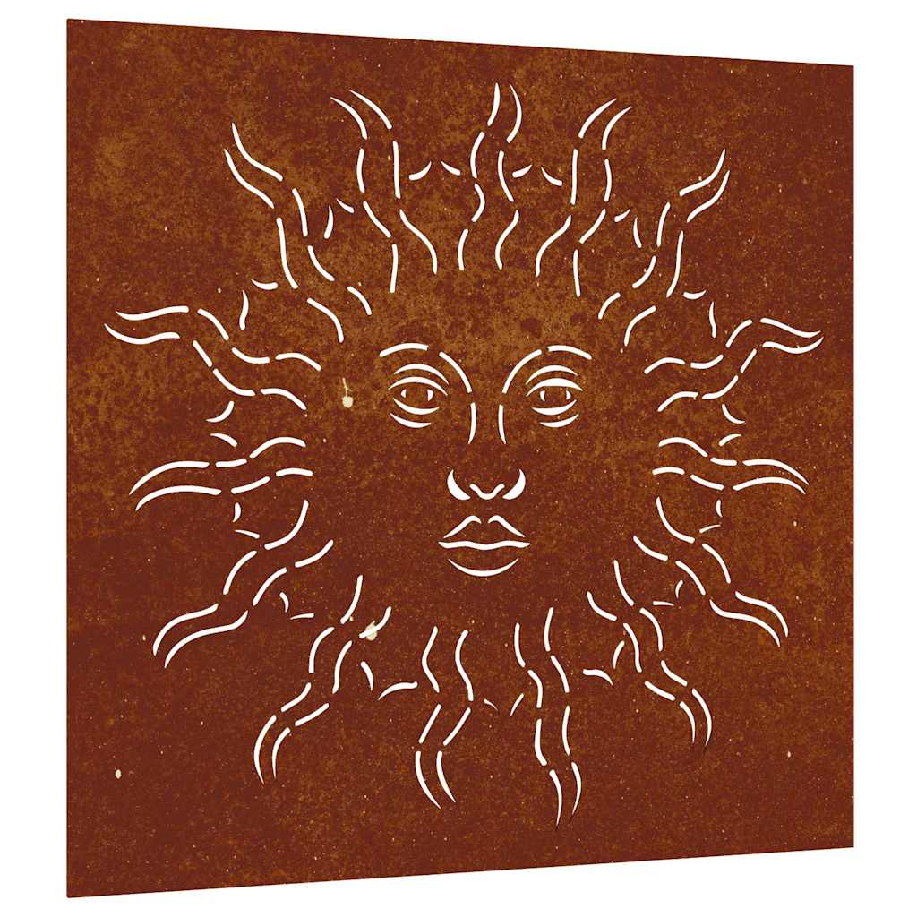 VidaXL Wanddekoration Garten Sonnendesign 55x55 cm Cortenstahl