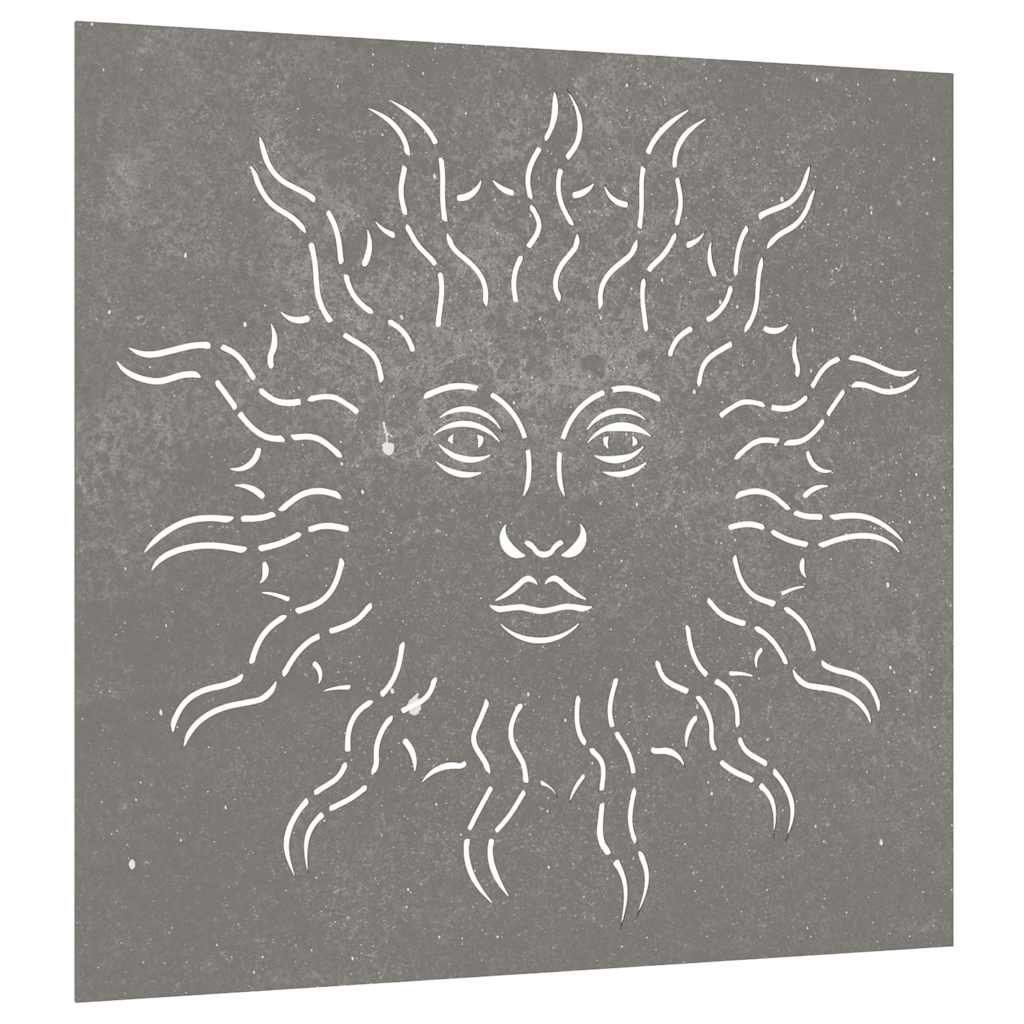 VidaXL Wanddekoration Garten Sonnendesign 55x55 cm Cortenstahl