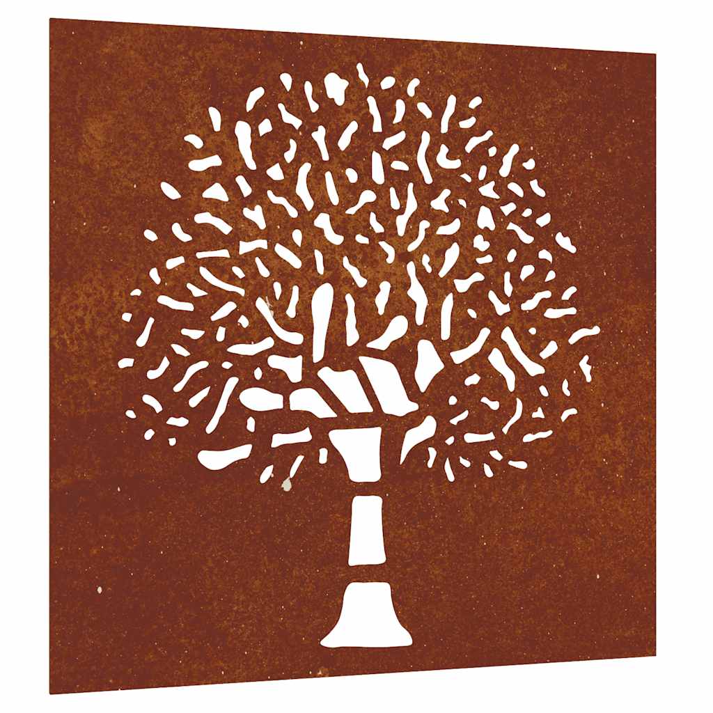 VidaXL Wanddekoration Gartenbaum-Design 55x55 cm Cortenstahl