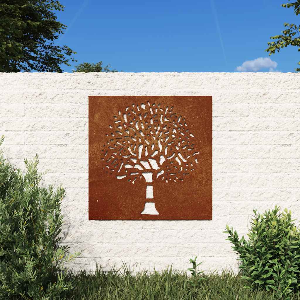 VidaXL Wanddekoration Gartenbaum-Design 55x55 cm Cortenstahl