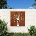 VidaXL Wanddekoration Gartenbaum-Design 55x55 cm Cortenstahl