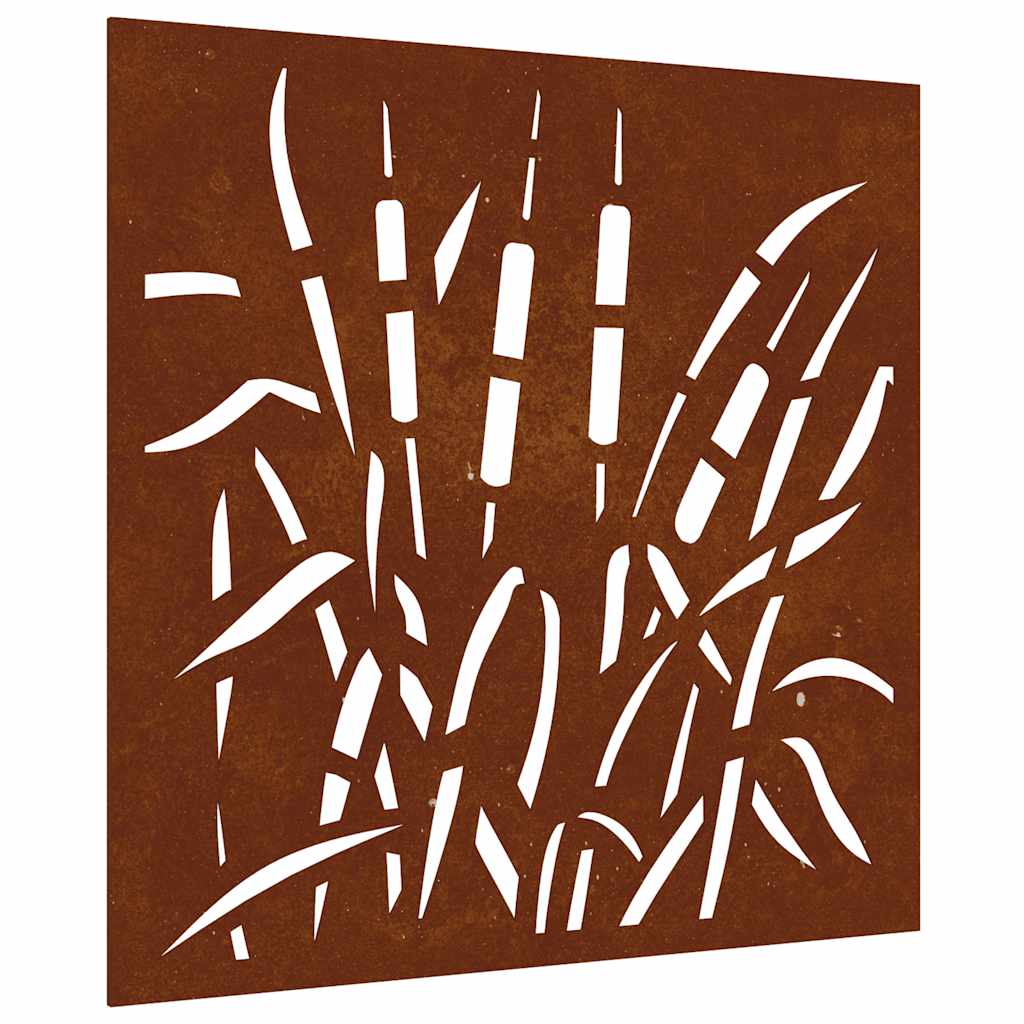 Vidaxl wanddecoratie tuin grasontwerp 55x55 cm cortenstaal