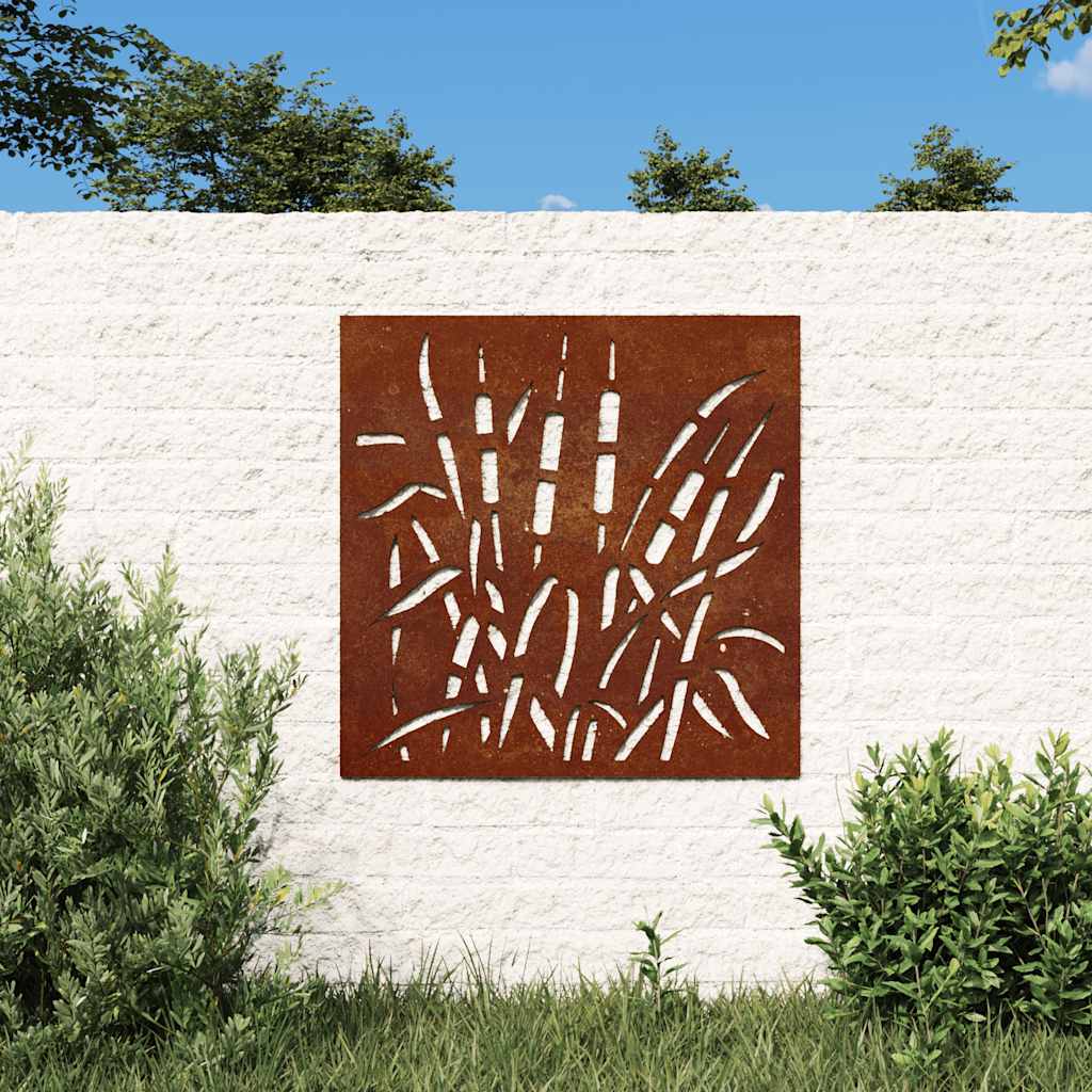 VidaXL Wanddekoration Gartengras-Design 55x55 cm Cortenstahl